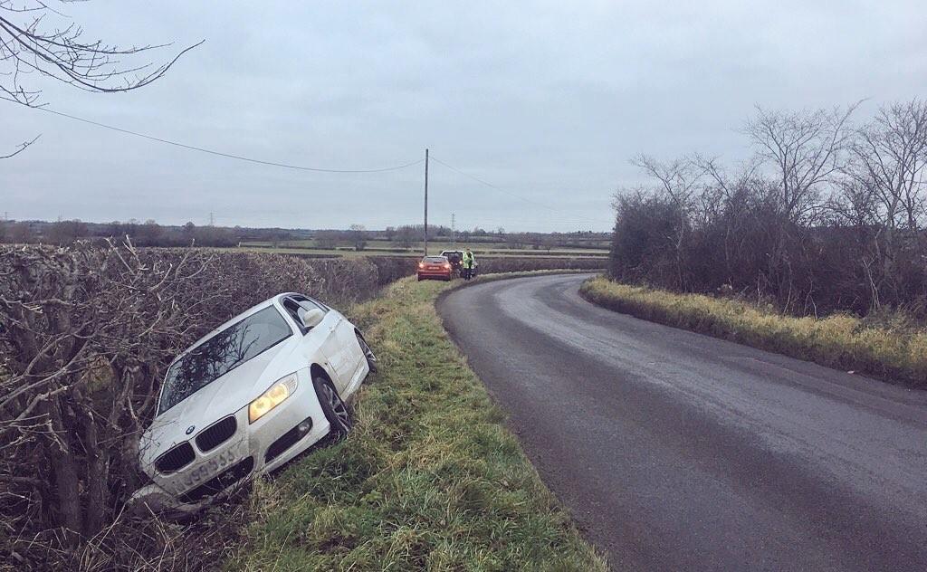 vehicle damage from ditch